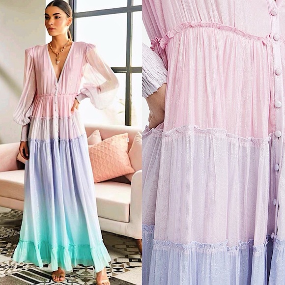 Rococo Sand Dresses & Skirts - ROCOCO SAND CIEL RAINBOW SPARKLE MAXI DRESS NWT ✨